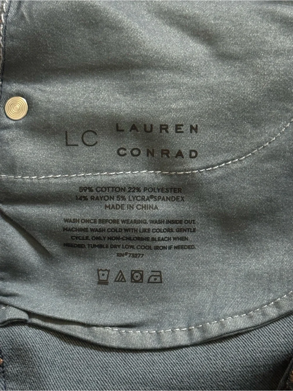 LC Lauren Conrad Super High-Rise Super Skinny Blue Jeans-Size 2 - Picture 4 of 9